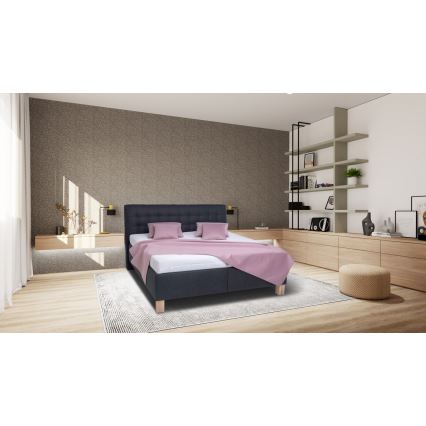 Čalouněná postel s matrací a úložným prostorem VIOLET 160x200 cm antracit