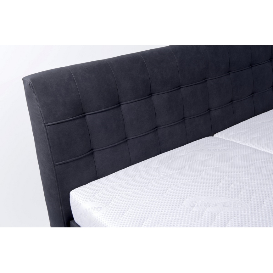 Čalouněná postel s matrací a úložným prostorem VIOLET 160x200 cm antracit