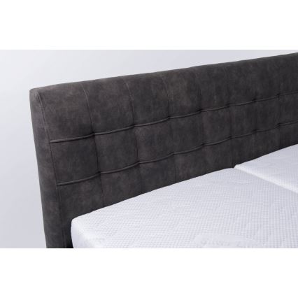 Čalouněná postel s matrací a úložným prostorem VIOLET 180x200 cm tmavě šedá