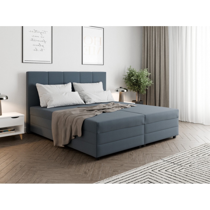 Čalouněná postel s pružinovou matrací a úložným prostorem ISABEL 180x200 šedá