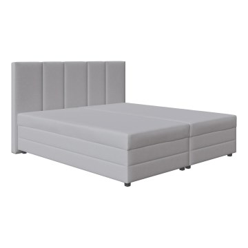 Čalouněná postel s pružinovou matrací a úložným prostorem ISABEL 180x200 světle šedá