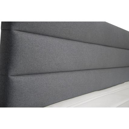 Čalouněná postel s úložným prostorem a matracemi s topperem NEW BOLERO 180x200 cm šedá