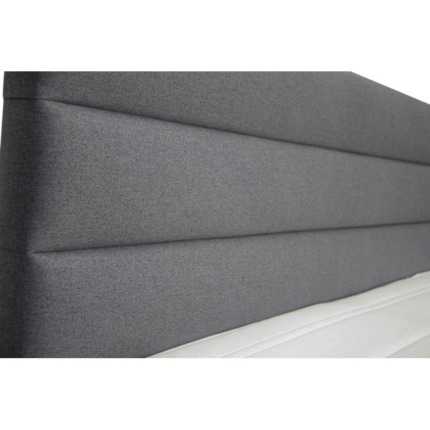 Čalouněná postel s úložným prostorem a matracemi s topperem NEW BOLERO 180x200 cm šedá