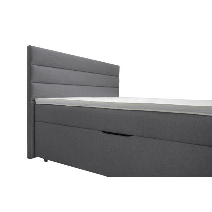 Čalouněná postel s úložným prostorem a matracemi s topperem NEW BOLERO 180x200 cm šedá