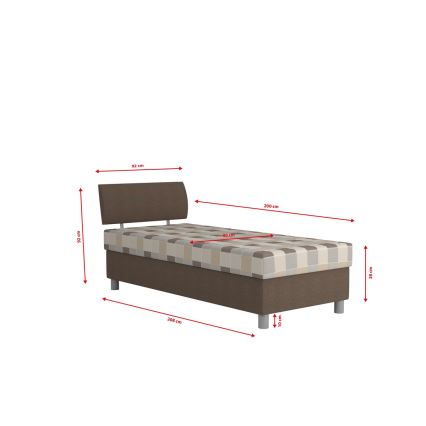Čalouněná postel s úložným prostorem a matrací GEORGE 90x200 cm hnědá