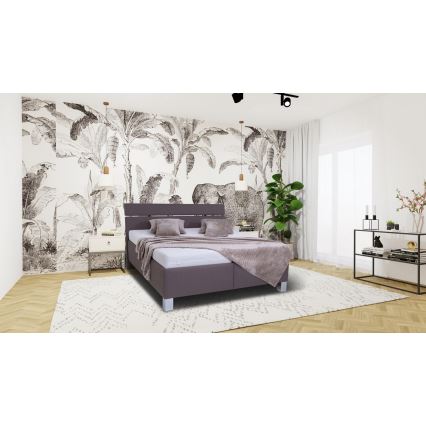 Čalouněná postel s úložným prostorem bez matrace ALIS 160x200 cm hnědá