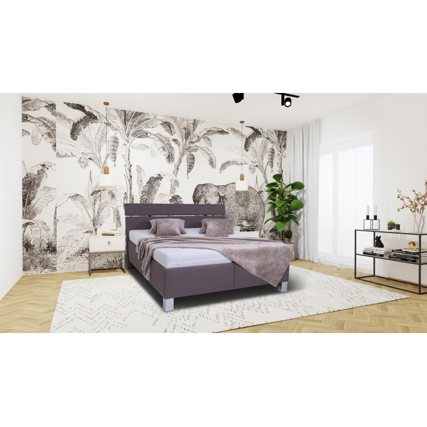 Čalouněná postel s úložným prostorem bez matrace ALIS 160x200 cm hnědá