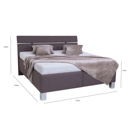 Čalouněná postel s úložným prostorem bez matrace ALIS 160x200 cm hnědá