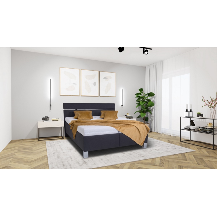 Čalouněná postel s úložným prostorem bez matrace ALIS 180x200 cm antracit