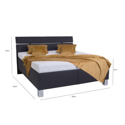 Čalouněná postel s úložným prostorem bez matrace ALIS 180x200 cm antracit
