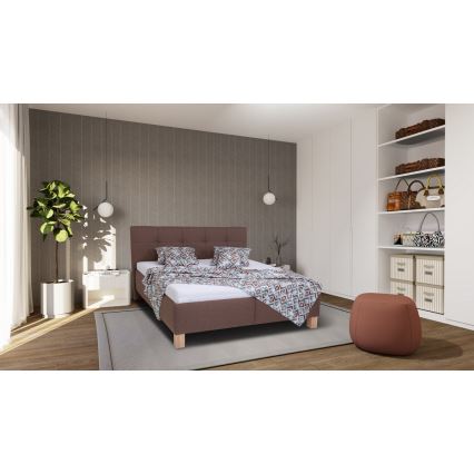 Čalouněná postel s úložným prostorem bez matrace MARIA 160x200 cm hnědá
