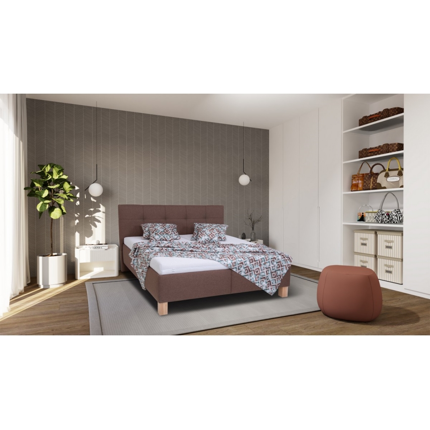 Čalouněná postel s úložným prostorem bez matrace MARIA 160x200 cm hnědá