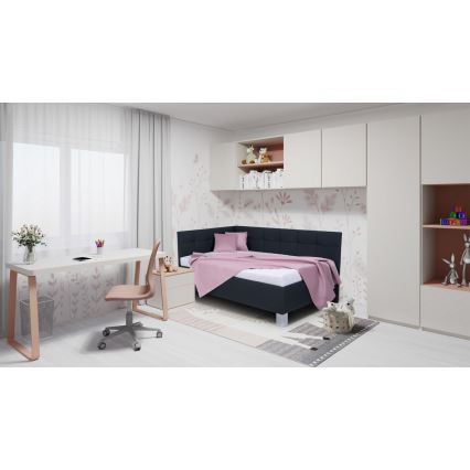 Čalouněná postel s úložným prostorem bez matrace MARIA PETITE 120x200 cm antracit
