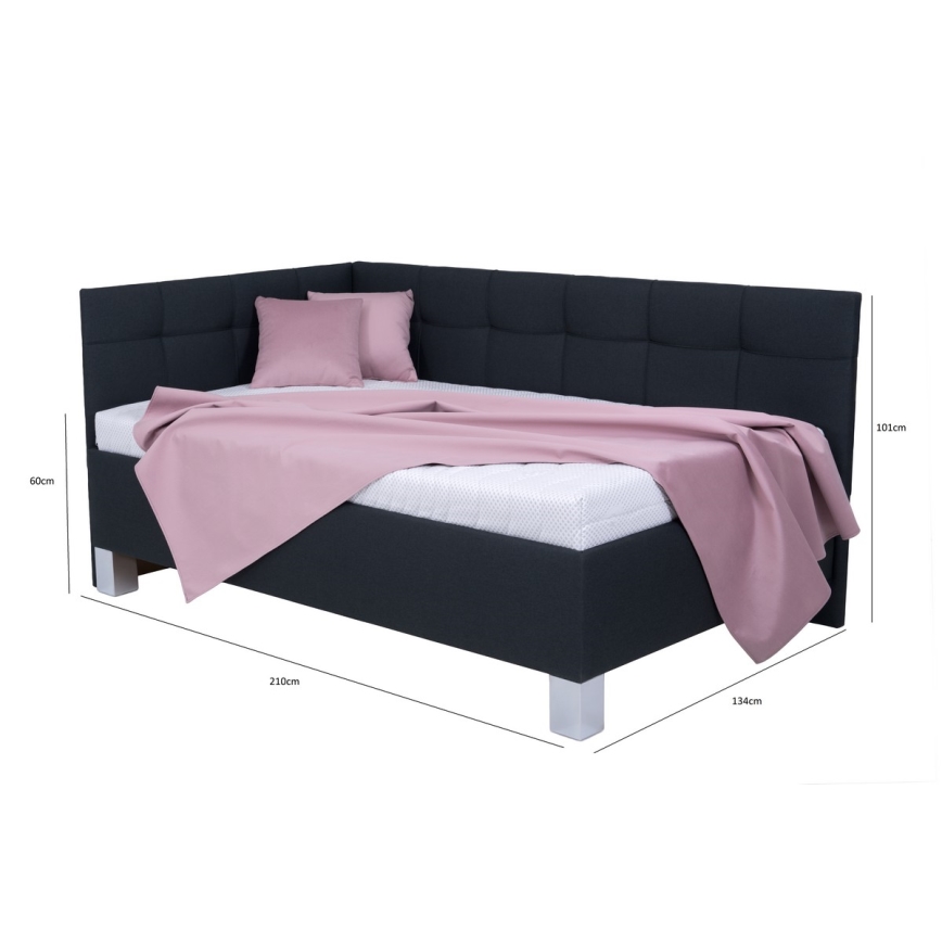 Čalouněná postel s úložným prostorem bez matrace MARIA PETITE 120x200 cm antracit
