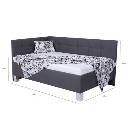 Čalouněná postel s úložným prostorem bez matrace MARIA PETITE 120x200 cm šedá