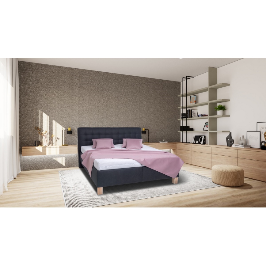 Čalouněná postel s úložným prostorem bez matrace VIOLET 160x200 cm antracit