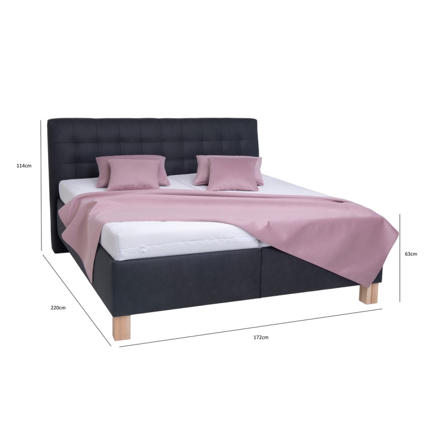Čalouněná postel s úložným prostorem bez matrace VIOLET 160x200 cm antracit
