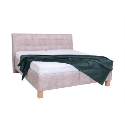 Čalouněná postel s úložným prostorem bez matrace VIOLET 160x200 cm béžová
