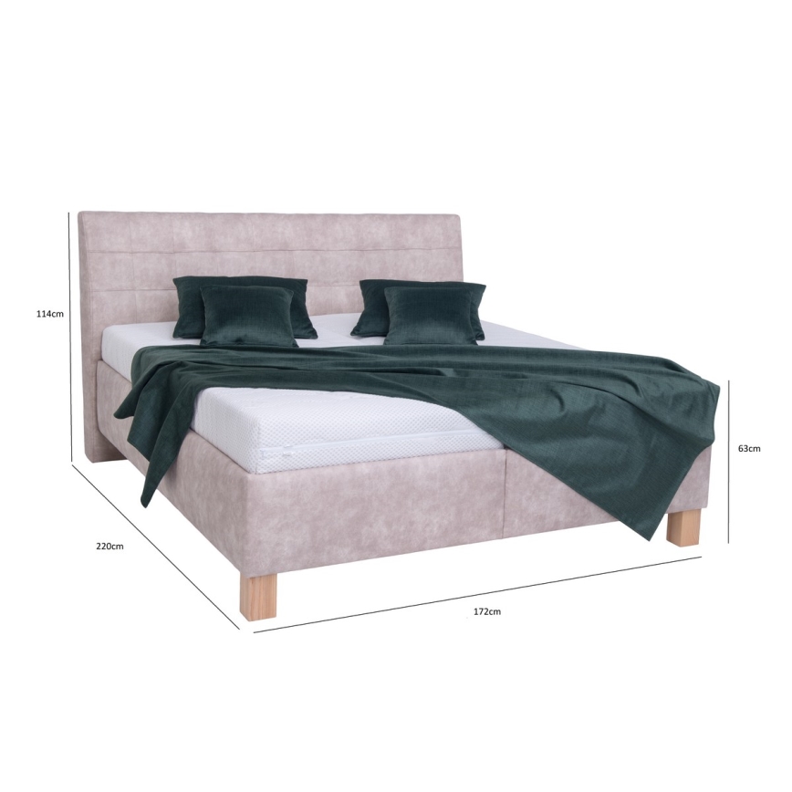 Čalouněná postel s úložným prostorem bez matrace VIOLET 160x200 cm béžová
