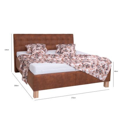 Čalouněná postel s úložným prostorem bez matrace VIOLET 160x200 cm koňaková hnědá