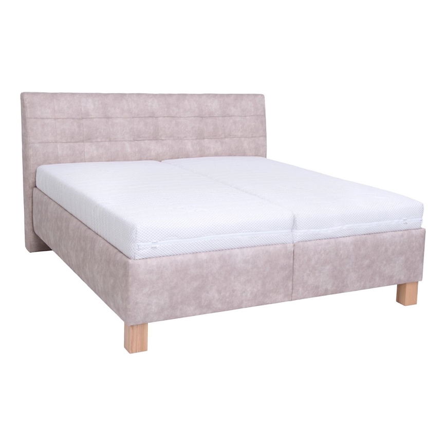 Čalouněná postel s úložným prostorem bez matrace VIOLET 180x200 cm béžová