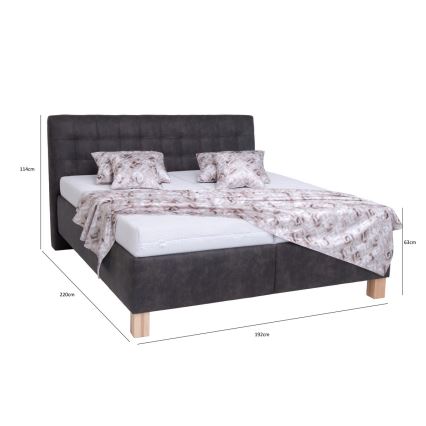 Čalouněná postel s úložným prostorem bez matrace VIOLET 180x200 cm tmavě šedá