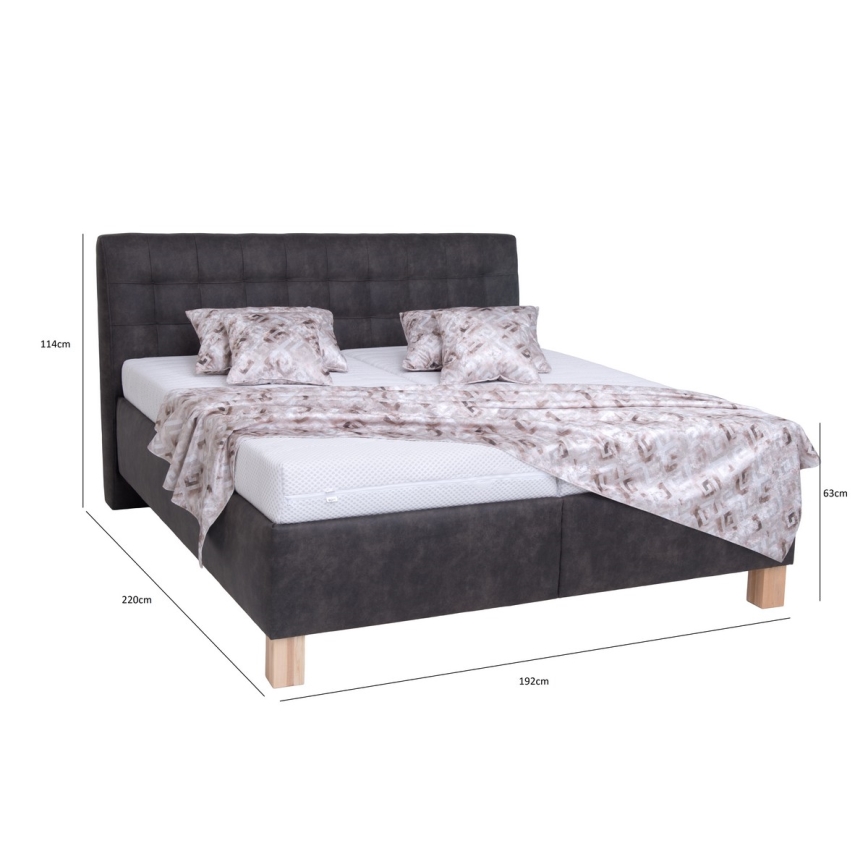Čalouněná postel s úložným prostorem bez matrace VIOLET 180x200 cm tmavě šedá