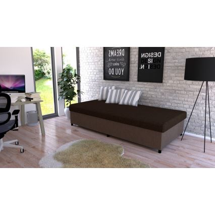 Čalouněná válenda s úložným prostorem CORY 80x200 hnědá