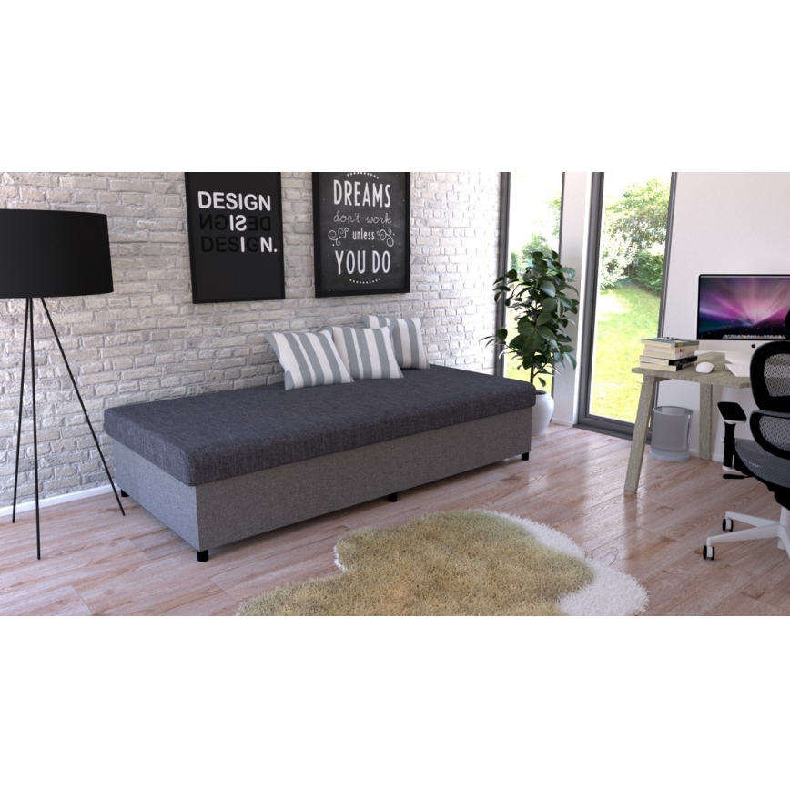 Čalouněná válenda s úložným prostorem CORY 80x200 šedá