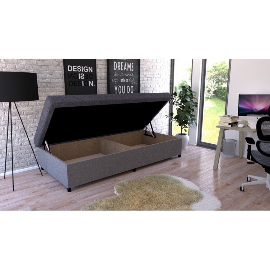 Čalouněná válenda s úložným prostorem CORY 80x200 šedá