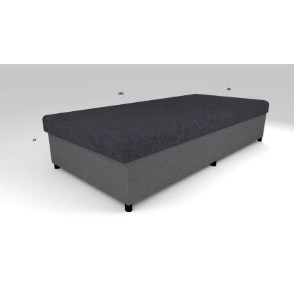 Čalouněná válenda s úložným prostorem CORY 80x200 šedá