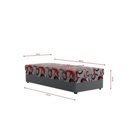 Čalouněná válenda s úložným prostorem ESTEL 90x200 cm šedá