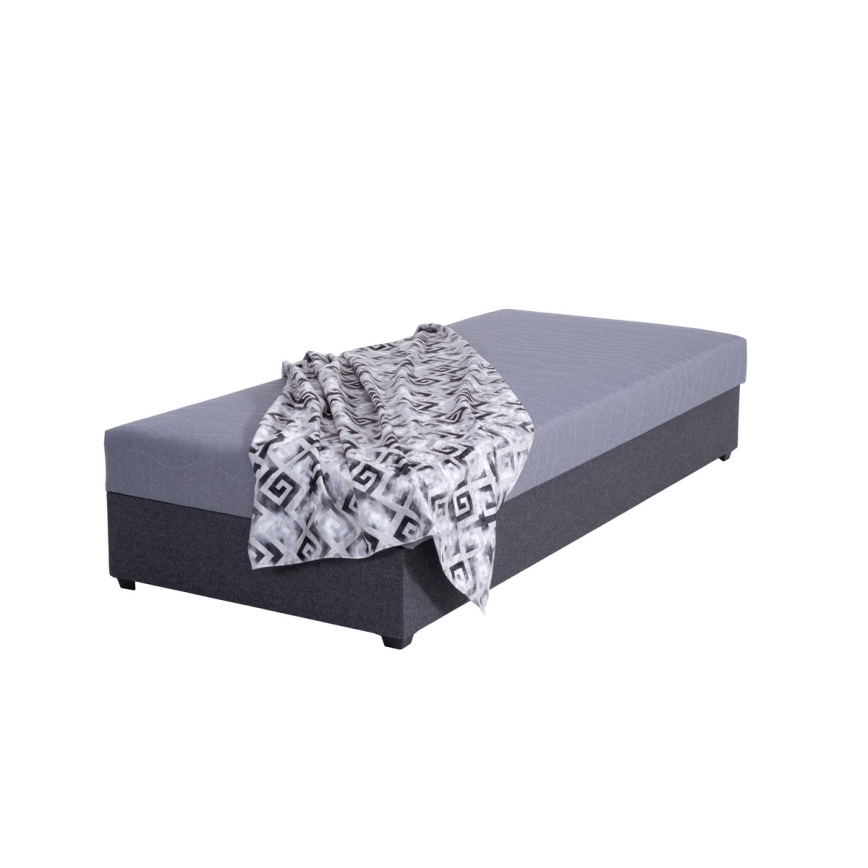 Čalouněná válenda s úložným prostorem JACOB XL nosnost 130 kg 90x200 cm šedá