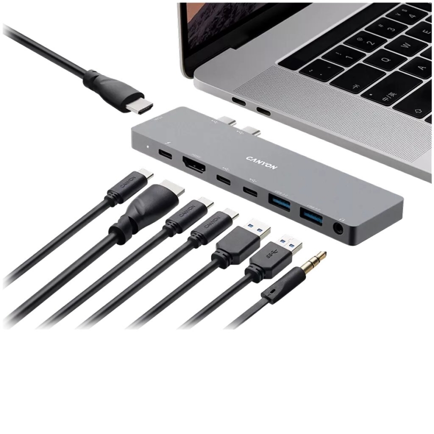 Canyon - Dokovací stanice Power Delivery pro Macbook 8v1