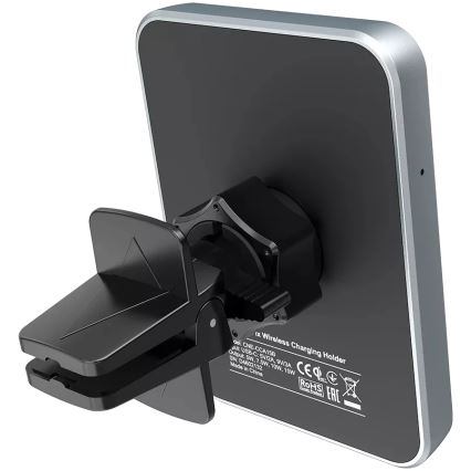 Canyon - Magnetický držák telefonu do auta s funkcí bezdrátového dobíjení Qi 5V hranatý černá