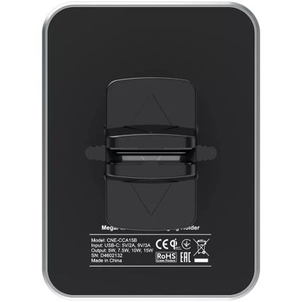 Canyon - Magnetický držák telefonu do auta s funkcí bezdrátového dobíjení Qi 5V hranatý černá