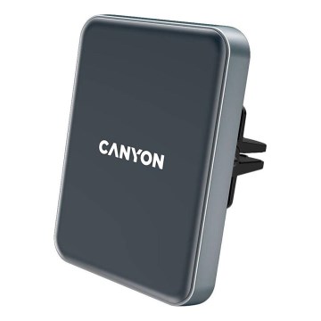 Canyon - Magnetický držák telefonu do auta s funkcí bezdrátového dobíjení Qi 5V hranatý černá