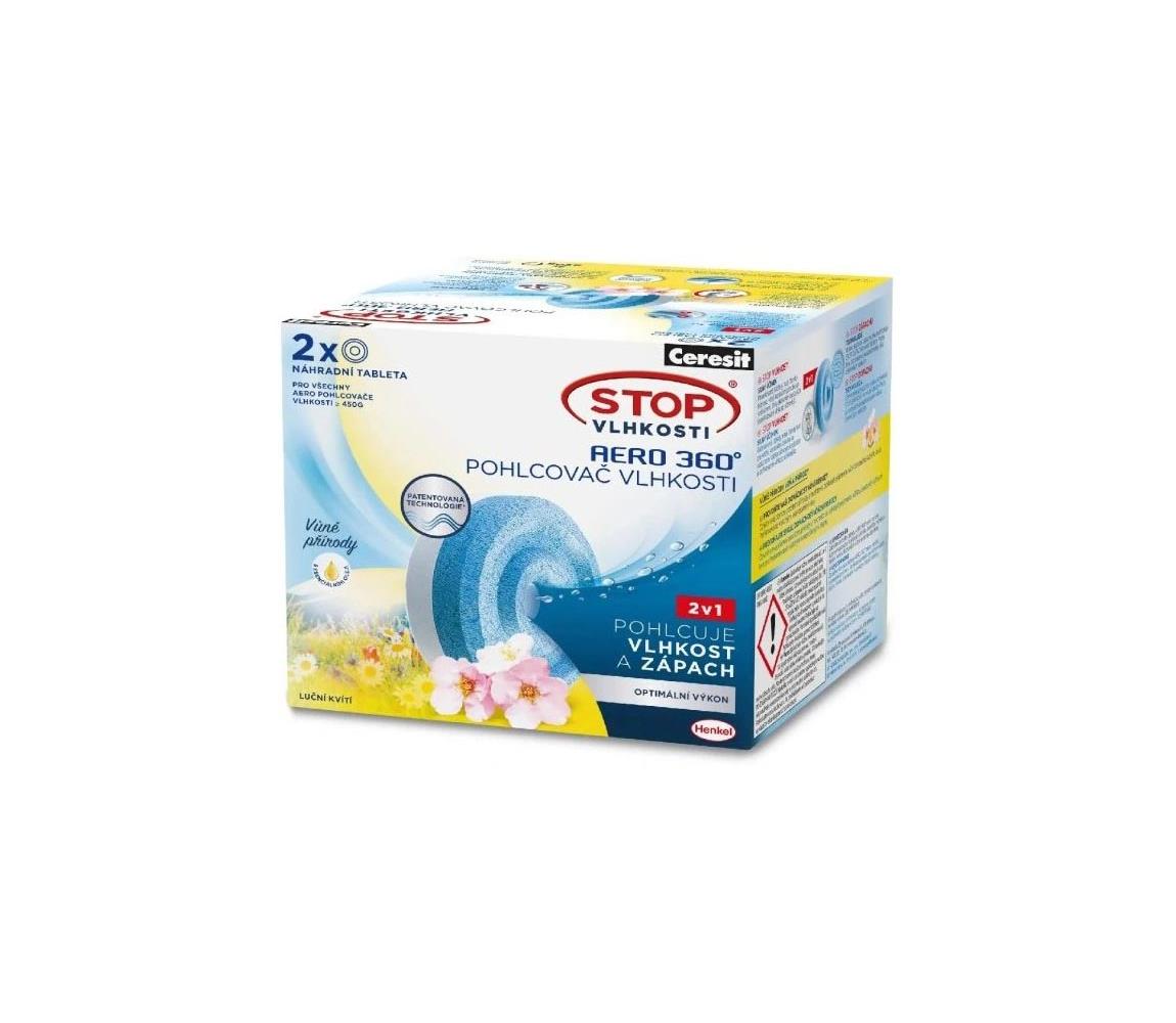Ceresit - Tablety pro odvlhčovač 2v1 AERO 360° 2x 450 g luční kvítí CER-2629455