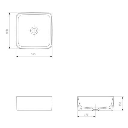 Cersanit K114-007-ECO - Umyvadlo na desku CREA 35x35 cm keramika/lesklá bílá