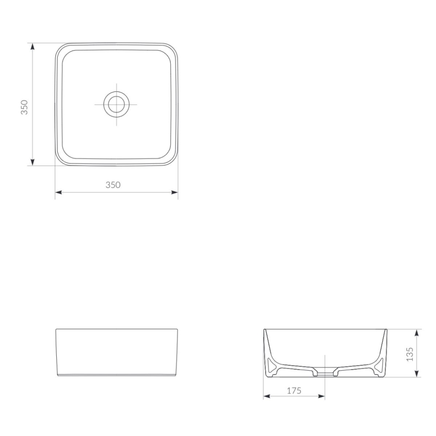 Cersanit K114-007-ECO - Umyvadlo na desku CREA 35x35 cm keramika/lesklá bílá