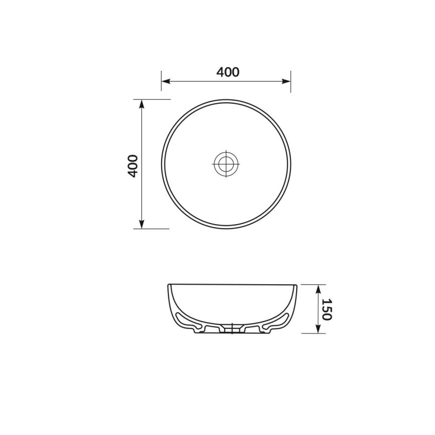 Cersanit K116-048-ECO - Umyvadlo na desku MODUO pr. 40 cm keramika/lesklá bílá
