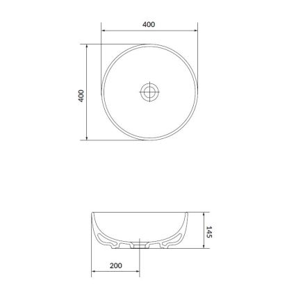 Cersanit K116-048 - Umyvadlo na desku MODUO pr. 40 cm keramika/lesklá bílá
