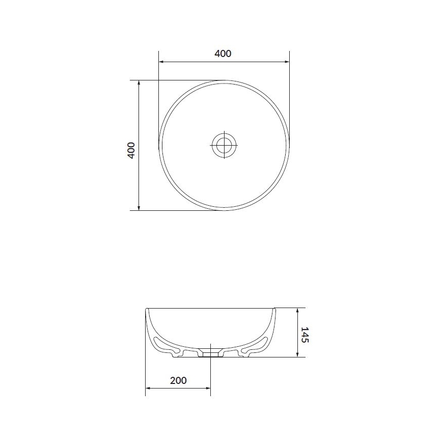 Cersanit K116-048 - Umyvadlo na desku MODUO pr. 40 cm keramika/lesklá bílá