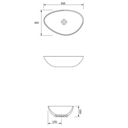 Cersanit K116-052 - Umyvadlo na desku MODUO 36,5x56,5 cm keramika/lesklá bílá