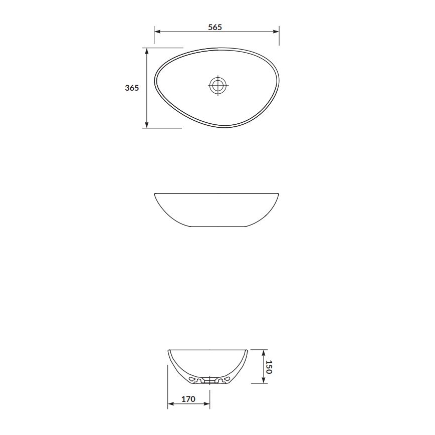 Cersanit K116-052 - Umyvadlo na desku MODUO 36,5x56,5 cm keramika/lesklá bílá
