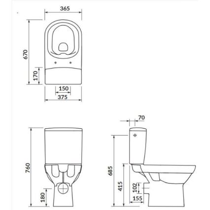 Cersanit K35-037 - Stojící WC s prkénkem CITY keramika/bílá