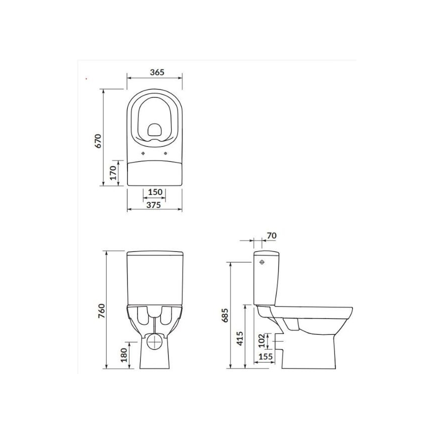 Cersanit K35-037 - Stojící WC s prkénkem CITY keramika/bílá
