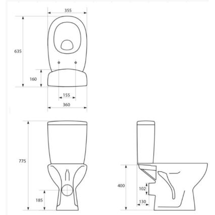 Cersanit K667-052 - Stojící WC s prkénkem ARTECO keramika/bílá