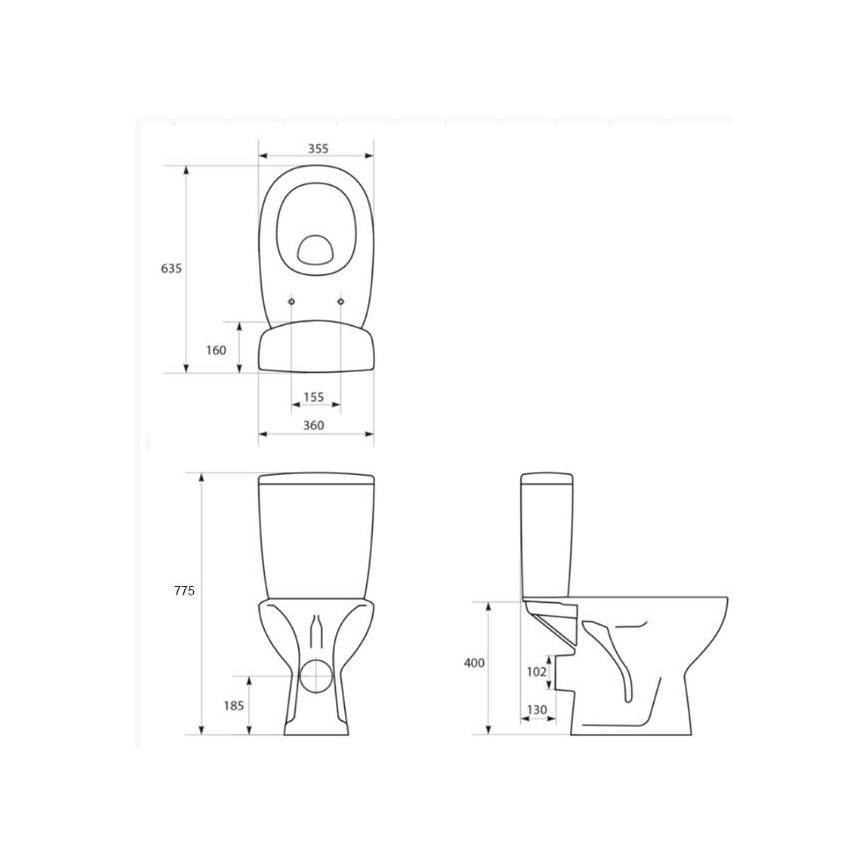 Cersanit K667-052 - Stojící WC s prkénkem ARTECO keramika/bílá
