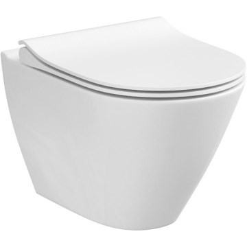 Cersanit K701-104 - Závěsné WC s prkénkem CITY OVAL keramika/bílá